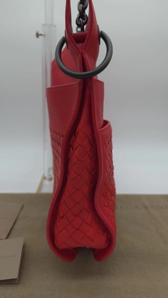 Bottega Veneta La Belle Vie Beverly Bag Vesuvio Red Intrecciato Leather, photo 5 of 24
