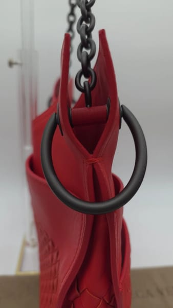 Bottega Veneta La Belle Vie Beverly Bag Vesuvio Red Intrecciato Leather, photo 6 of 24