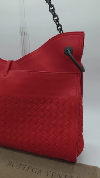 Bottega Veneta La Belle Vie Beverly Bag Vesuvio Red Intrecciato Leather, photo 9 of 24