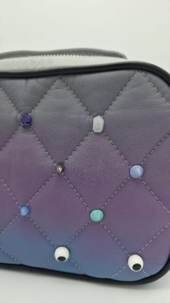 Min & Mon Quilted Studded Zip Crossbody Bag Purple Blue Gray, photo 2 of 14