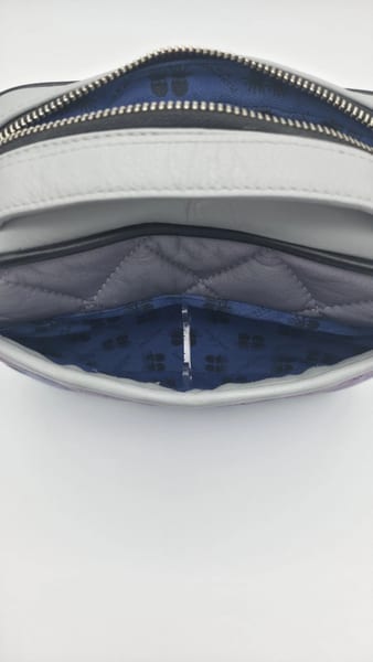 Min & Mon Quilted Studded Zip Crossbody Bag Purple Blue Gray, photo 11 of 14