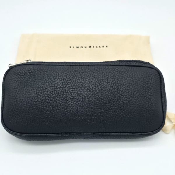 Simon Miller Black Leather Small D-Ring Bag Zip Closure