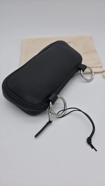 Simon Miller Black Leather Small D-Ring Bag Zip Closure, photo 5 of 7