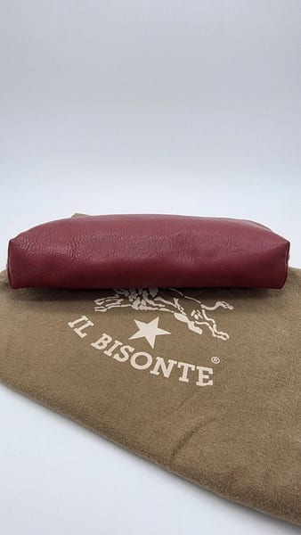 Il Bisonte Burgundy Leather Clasp Frame Clutch, Gold Hardware, photo 4 of 10