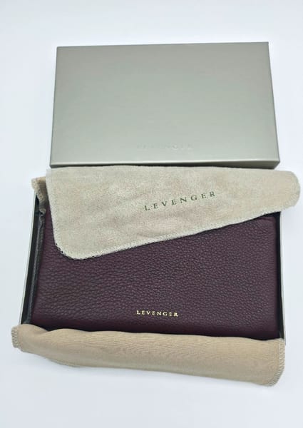 Levenger Burgundy Leather Zip-Around Wallet, Credit Card Slots, photo 1 of 6