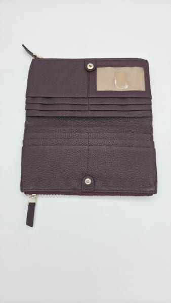 Levenger Burgundy Leather Zip-Around Wallet, Credit Card Slots, photo 6 of 6