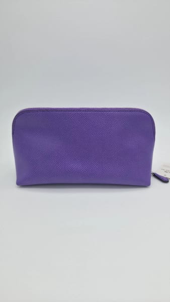 Coach Purple Leather Makeup Bag Pouch, Zipper Closure, photo 3 of 9