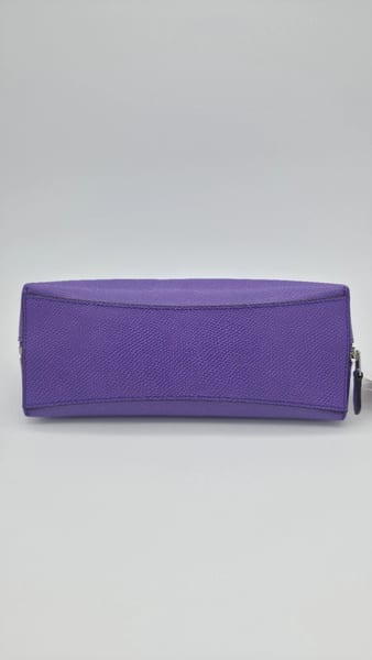 Coach Purple Leather Makeup Bag Pouch, Zipper Closure, photo 6 of 9