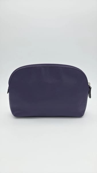 Coach New York Purple Leather Makeup Bag Pouch, Zipper Closure, photo 4 of 9