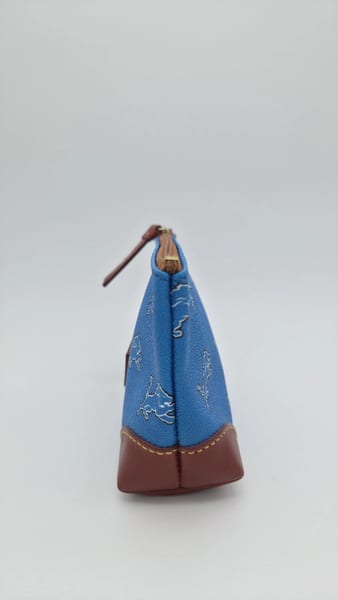Dooney & Bourke Detroit Lions NFL Football Zip Pouch Blue & Brown, photo 4 of 7
