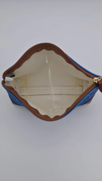 Dooney & Bourke Detroit Lions NFL Football Zip Pouch Blue & Brown, photo 7 of 7