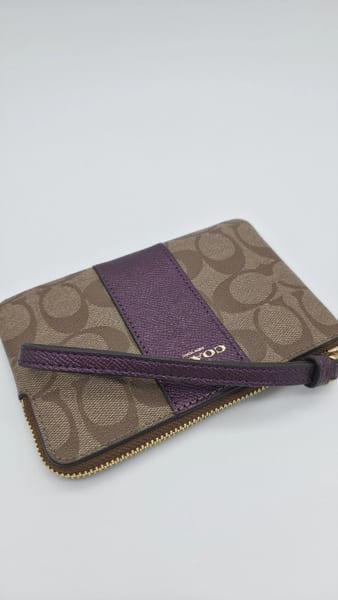 Coach Signature Canvas & Leather Zip Wristlet Wallet, photo 7 of 7