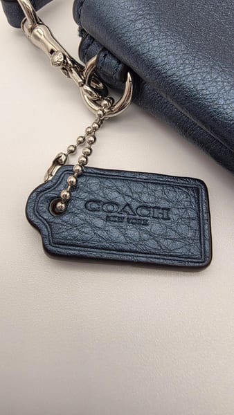 Coach Blue Leather Double Zip Wristlet Wallet, Wrist Strap, photo 4 of 12