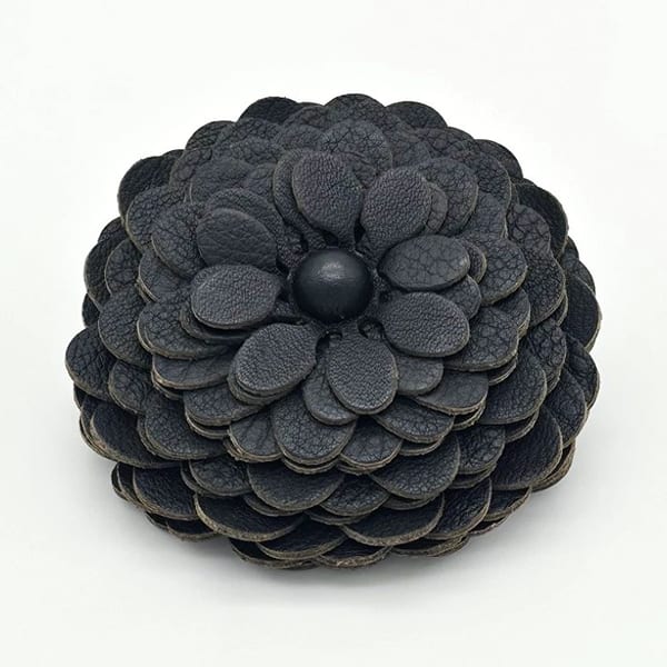 Loewe Stud Charm Flower Bag, Black Leather