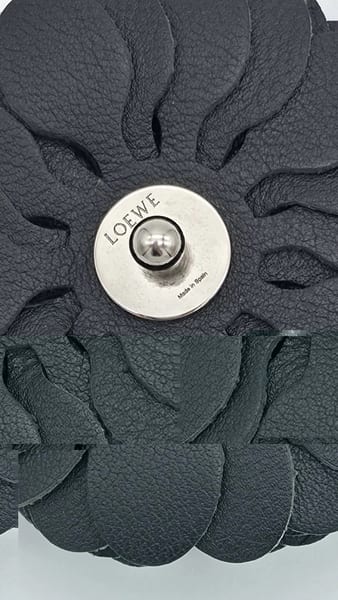 Loewe Stud Charm Flower Bag, Black Leather, photo 2 of 6