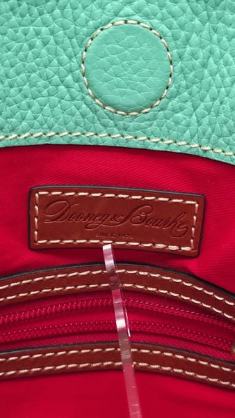 Dooney & Bourke Pebbled Leather Crossbody Mint Red Lining Brown Strap, photo 13 of 13