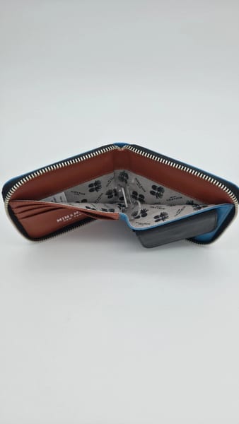 Min & Mon New York Green Leather Zip-Around Wallet, photo 8 of 9