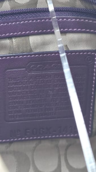Coach Plum Pebbled Leather Medium Crossbody Silver Tassel Zip, photo 10 of 10