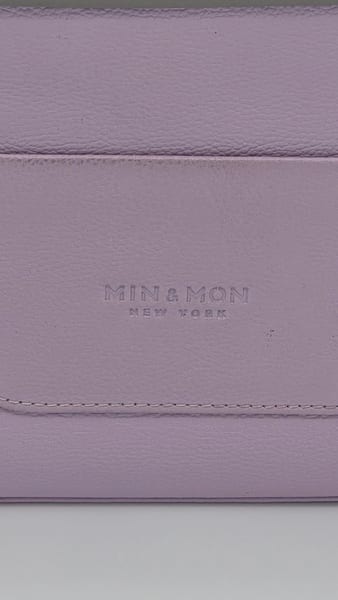 Min & Mon Leather Colorblock Studded Zip Crossbody Handbag Purple, photo 4 of 11