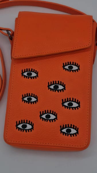 Min & Mon Max Cellphone Crossbody Bag - Neon Orange, photo 2 of 8