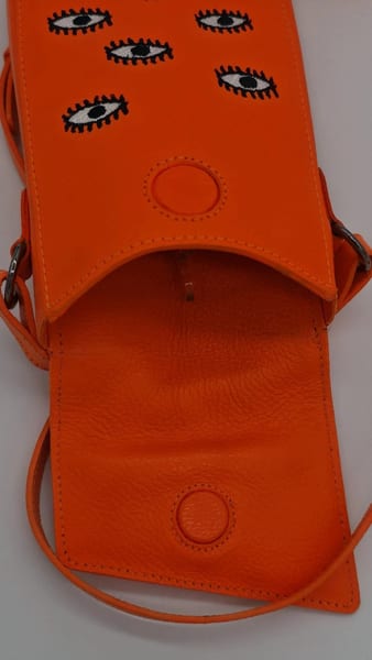 Min & Mon Max Cellphone Crossbody Bag - Neon Orange, photo 6 of 8