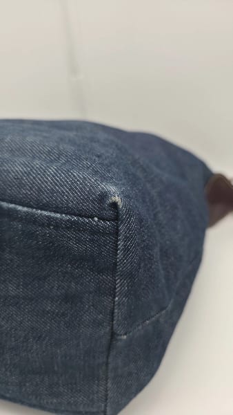 Prada Leather-Trimmed Denim Hobo Bag 90s Style, photo 12 of 15