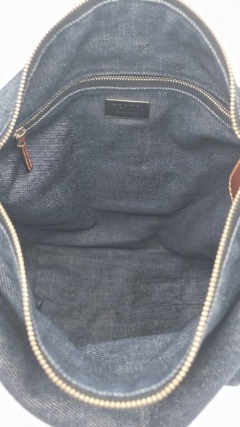 Prada Leather-Trimmed Denim Hobo Bag 90s Style, photo 9 of 15