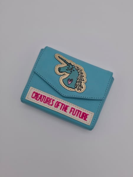 Min & Mon Turquoise Wallet Unicorn Creatures Of The Future NWOT