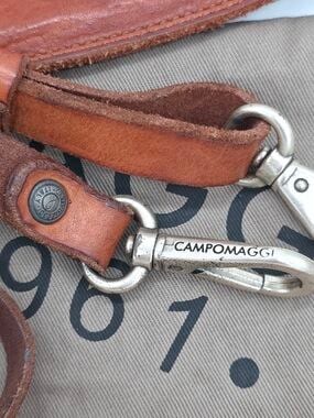 Campomaggi Cognac Leather Crossbody Bag with Embellished Front, photo 6 of 8