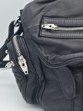 Alexander Wang Black Leather Crossbody Bag with Silver Hardware, photo 3 of 8
