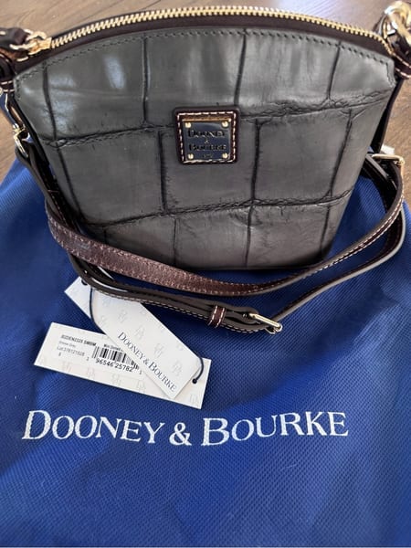 Dooney & Bourke Purple Croc-Embossed Leather Crossbody with Gold Hardware, photo 4 of 8