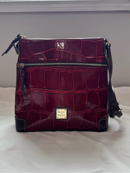 Dooney & Bourke Purple Croc-Embossed Leather Crossbody with Gold Hardware, photo 6 of 8
