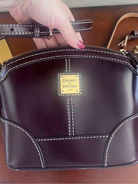 Dooney & Bourke Purple Croc-Embossed Leather Crossbody with Gold Hardware, photo 7 of 8