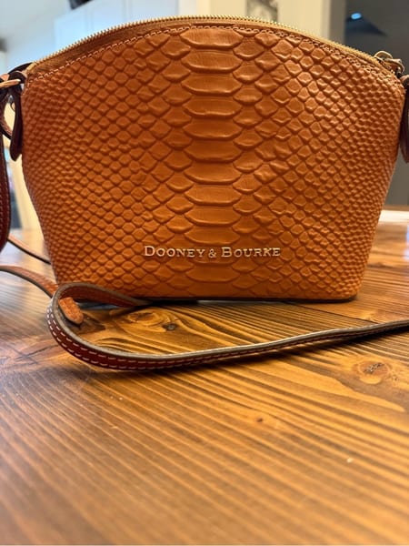 Dooney & Bourke Purple Croc-Embossed Leather Crossbody with Gold Hardware, photo 8 of 8