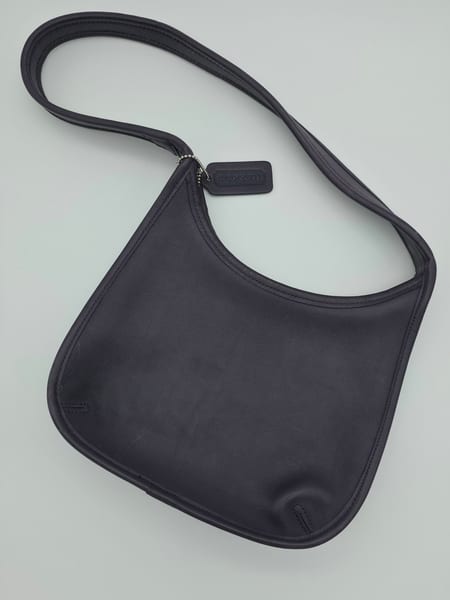 Coach Dark Purple Leather Hobo Shoulder Bag