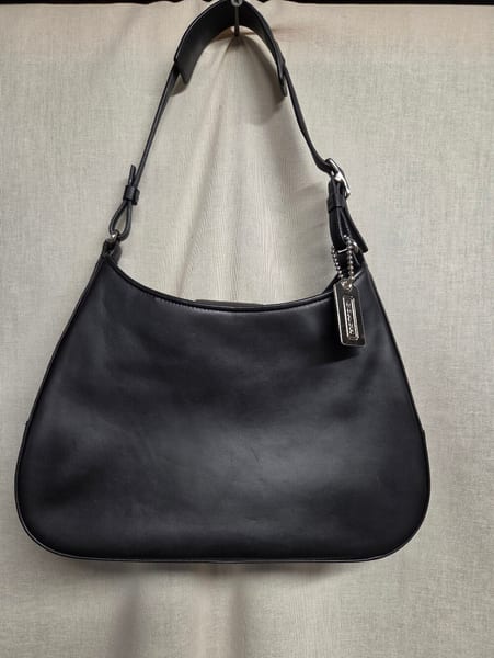 Coach Dark Purple Leather Hobo Shoulder Bag, photo 3 of 8