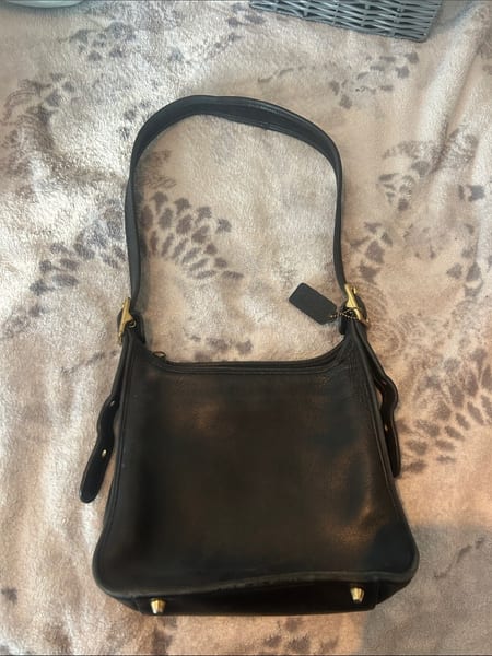 Coach Dark Purple Leather Hobo Shoulder Bag, photo 4 of 8