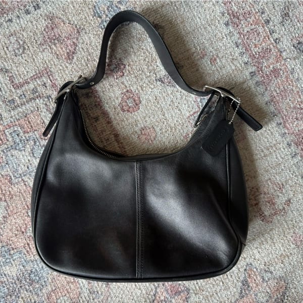 Coach Dark Purple Leather Hobo Shoulder Bag, photo 6 of 8