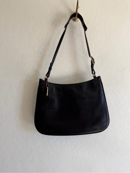 Coach Dark Purple Leather Hobo Shoulder Bag, photo 7 of 8