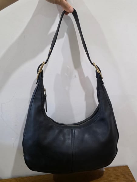Coach Dark Purple Leather Hobo Shoulder Bag, photo 8 of 8